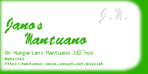 janos mantuano business card